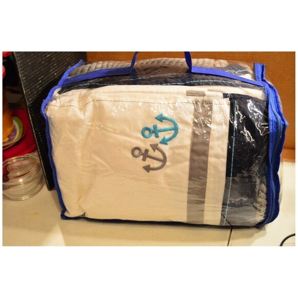 Set of Nautical Crib Sheet and Quilt Comforter for Baby Infant by Just Born NEW! - Picture 1 of 9